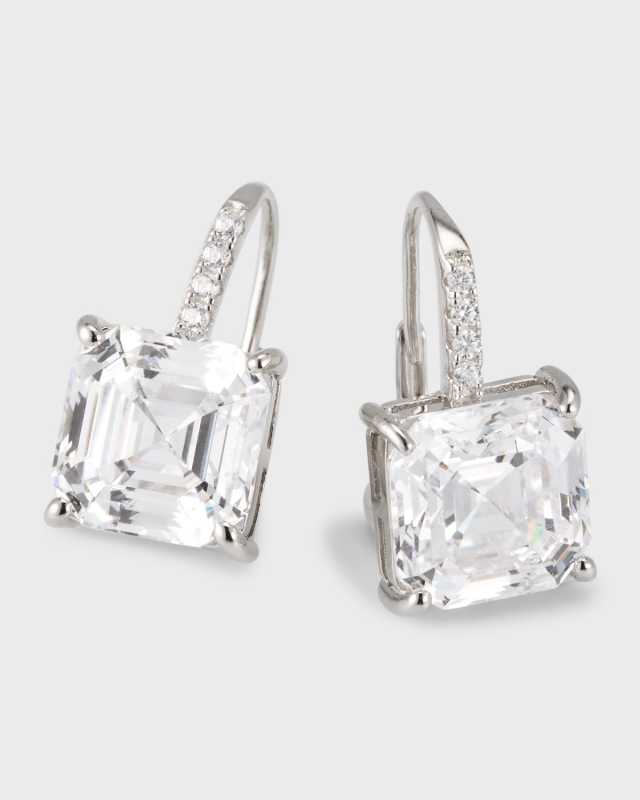 Asscher-Cut Cubic Zirconia Drop Earrings